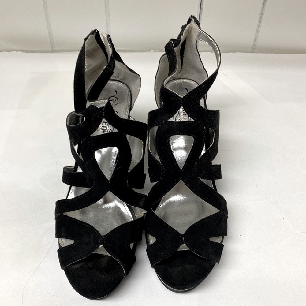 Black cage heels